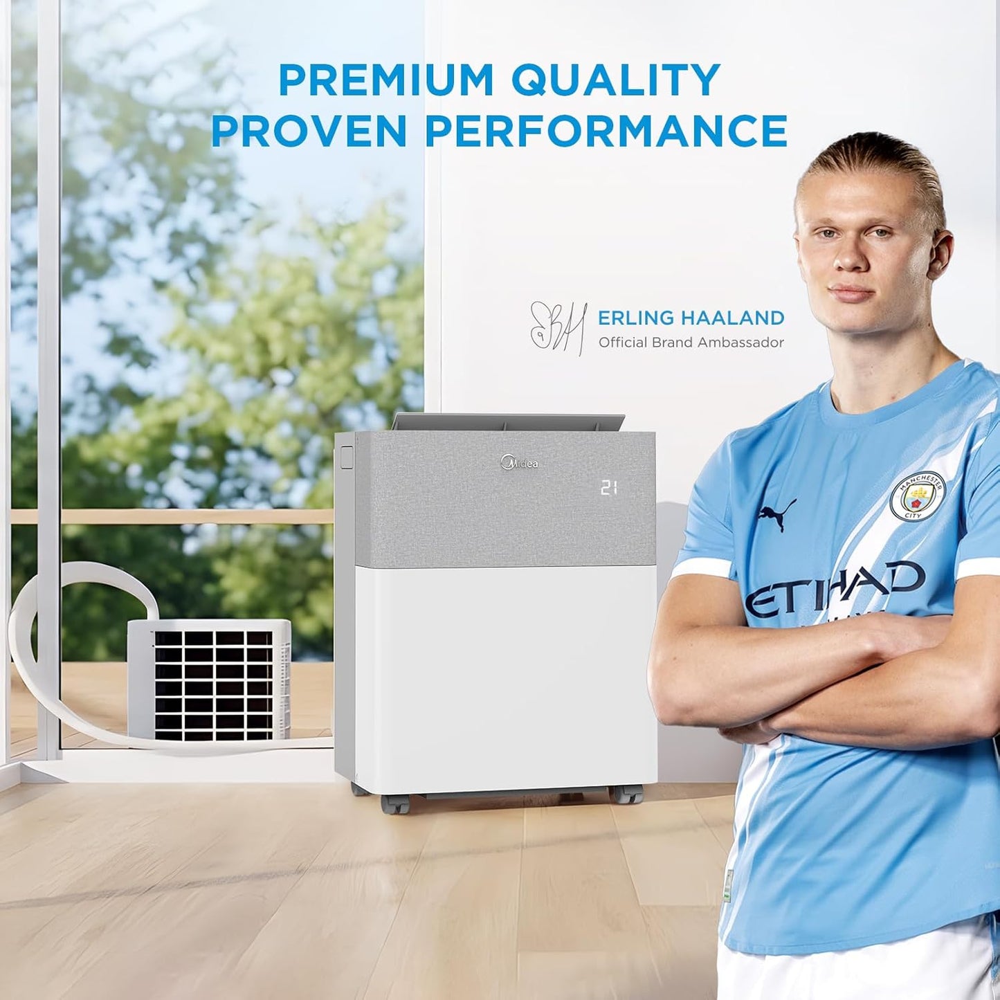 Midea 4-in-1 Portasplit Air Conditioner with Heat Pump, 12000 BTU 3.5kW, Only 39dB(A) in Silent Mode, Cooling A++/Heating A+, Smart WiFi Control, for Rooms up to 42m²/105m³ [Energy Class A++]