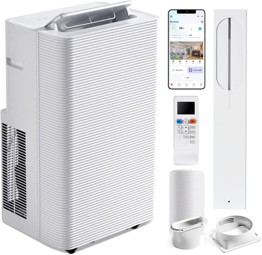 Aoxun Air Conditioning Unit with Smart Wifi, 12000 BTU Portable Air Conditioner Cools up to 320 sq. ft, 5-IN-1 AC Unit with Cooling&Heating&Dehumidifier&Fan&Sleep Mode, Remote Control, 24H Timer