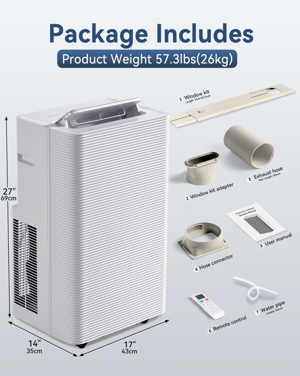 Aoxun Air Conditioning Unit with Smart Wifi, 12000 BTU Portable Air Conditioner Cools up to 320 sq. ft, 5-IN-1 AC Unit with Cooling&Heating&Dehumidifier&Fan&Sleep Mode, Remote Control, 24H Timer