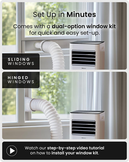 Pro Breeze 4-in-1 Portable Air Conditioner 7000 BTU with Remote Control, 24 Hour Timer & Dual Window Venting Kit Included. Powerful Air Conditioning Unit with Class A Energy Efficiency Rating