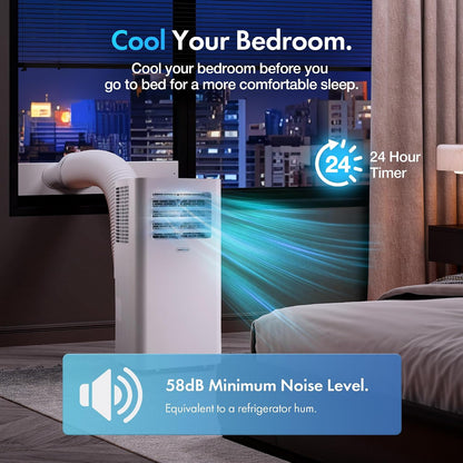 VonHaus Air Conditioning Unit 12000 BTU – WiFi, Smart Portable Air Conditioner Enabled with Alexa/Google Home, Window Venting Kit, Remote Control, 4 Modes, 3 Speeds, 24hr Timer, Wheels, Carry Handle