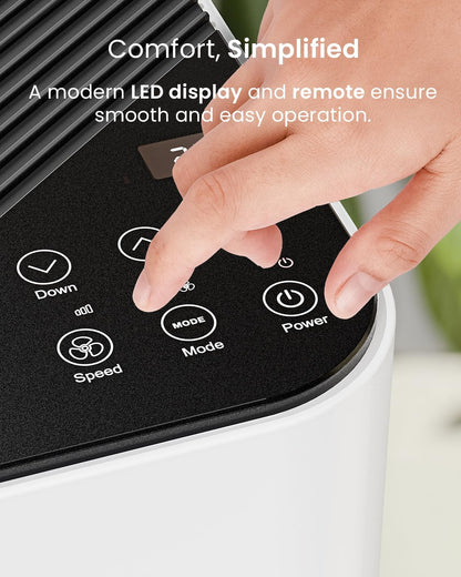 Pro Breeze 4-in-1 Portable Air Conditioner 7000 BTU with Remote Control, 24 Hour Timer & Dual Window Venting Kit Included. Powerful Air Conditioning Unit with Class A Energy Efficiency Rating